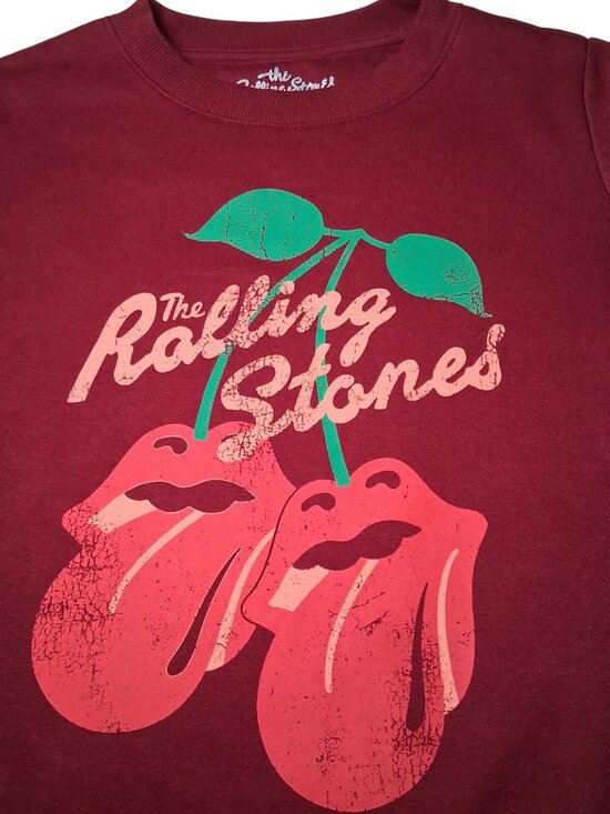 Musidor Tops - Rolling Stones Sweatshirt Women M Maroon Cherry Tongue And Lips Rock Band Shirt
